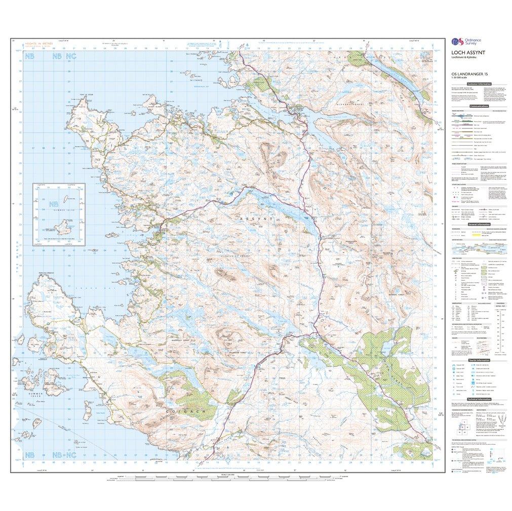 Landranger 15 Loch Assynt, Lochinvar & Kylesku Map With Digital Version