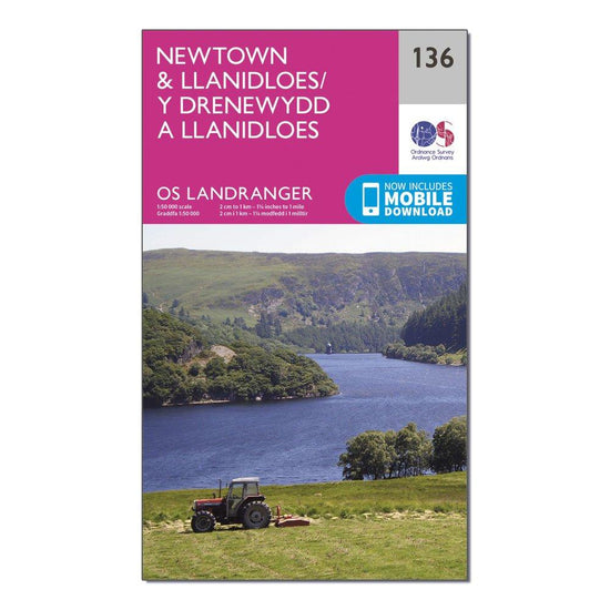 Landranger 136 Newtown & Llanidloes Map With Digital Version