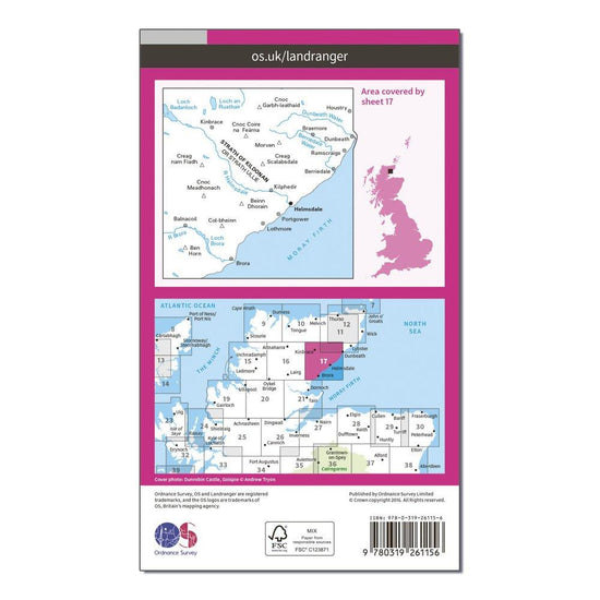 Landranger 17 Helmsdale & Strath of Kildonan Map With Digital Version