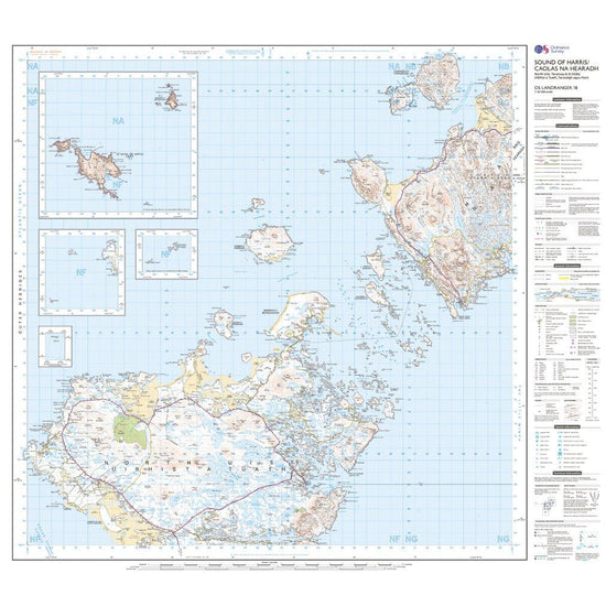 Landranger 18 Sound of Harris, North Uist, Taransay & St Kilda Map With Digital Version