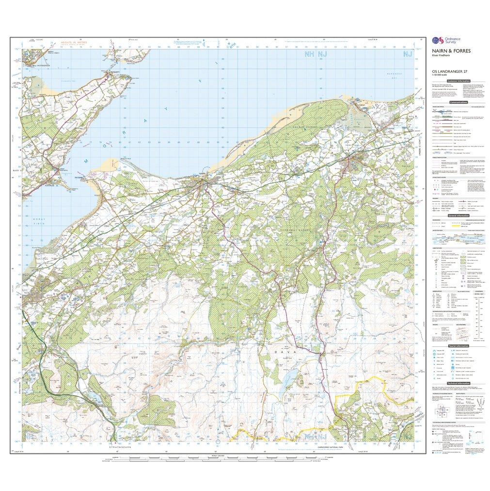 Landranger 27 Nairn & Forres, River Findhorn Map With Digital Version