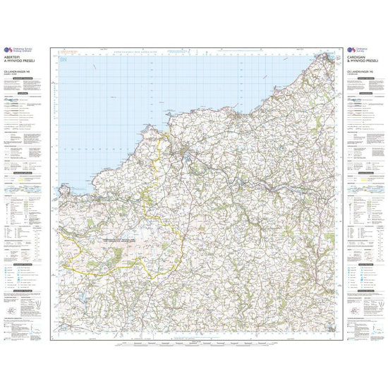 Landranger 145 Cardigan & Mynydd Preseli Map With Digital Version