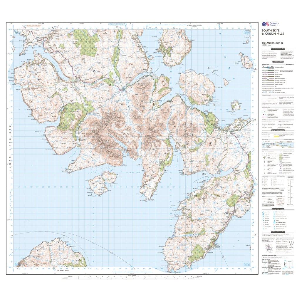Landranger 32 South Skye & Cuillin Hills Map With Digital Version