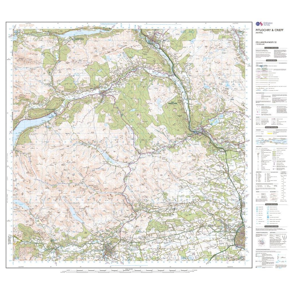 Landranger 52 Pitlochry & Crieff Map With Digital Version