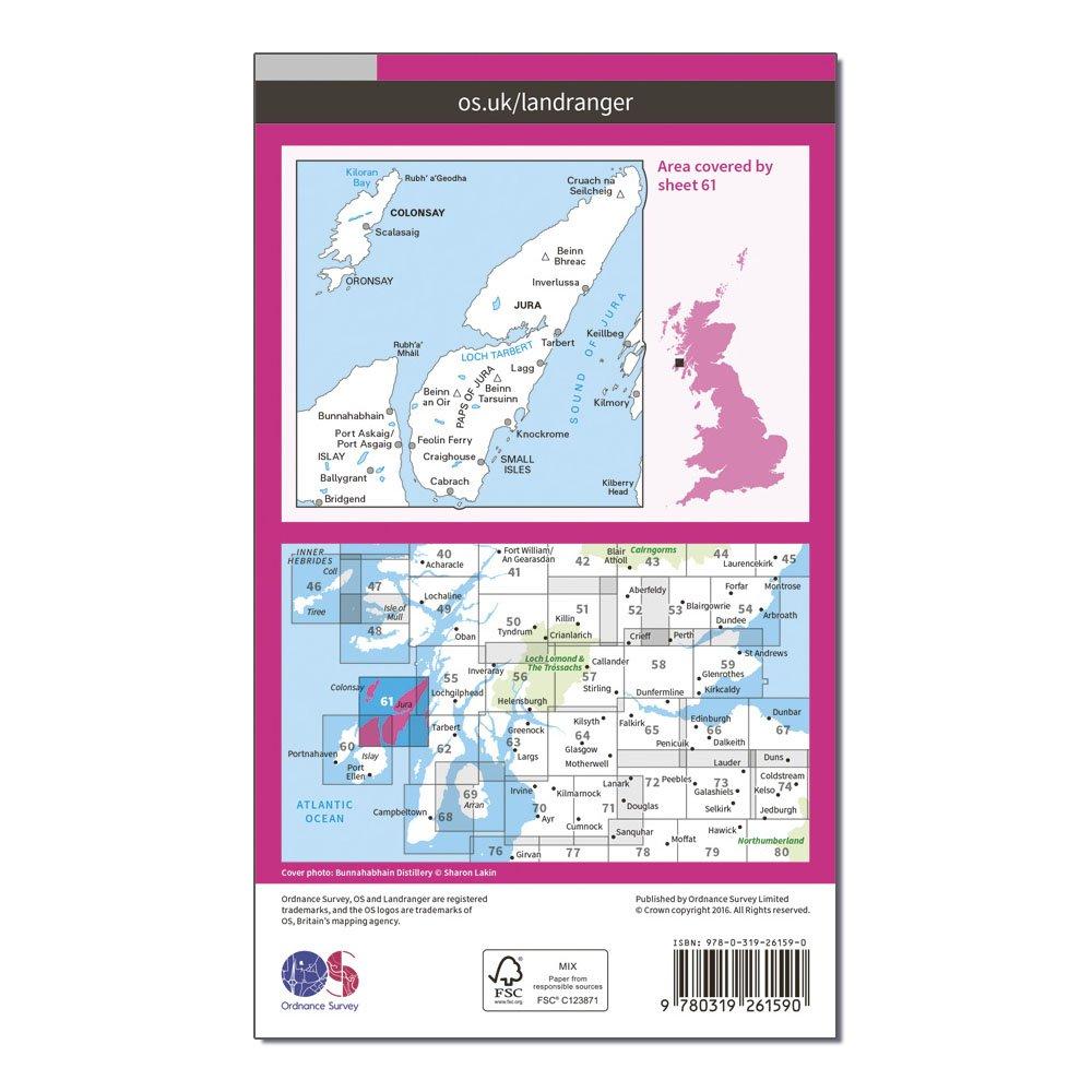 Landranger 61 Jura & Colonsay Map With Digital Version
