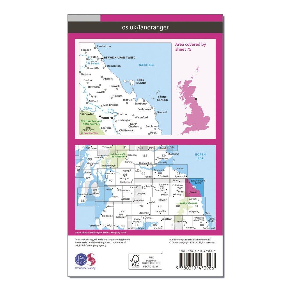 Landranger Active 75 Berwick-upon-Tweed Map With Digital Version