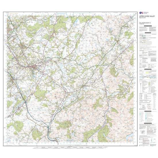 Landranger 72 Upper Clyde Valley, Biggar & Lanark Map With Digital Version