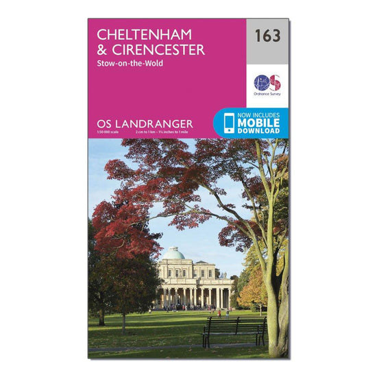 OS Landranger 163 Cheltenham & Cirencester, Stow-on-the-Wold Map