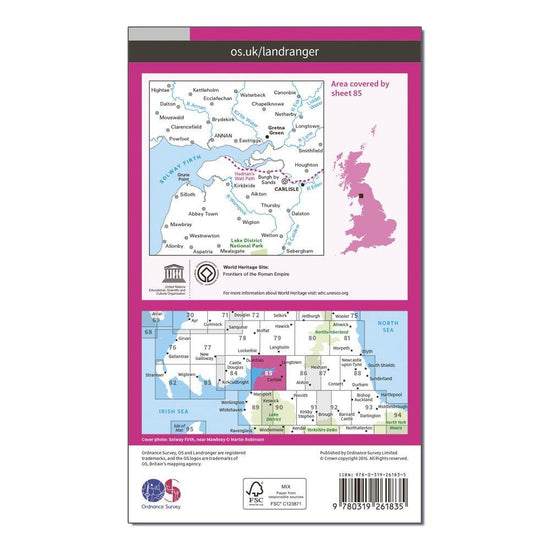 Landranger 85 Carlisle & Solway Firth, Gretna Green Map With Digital Version