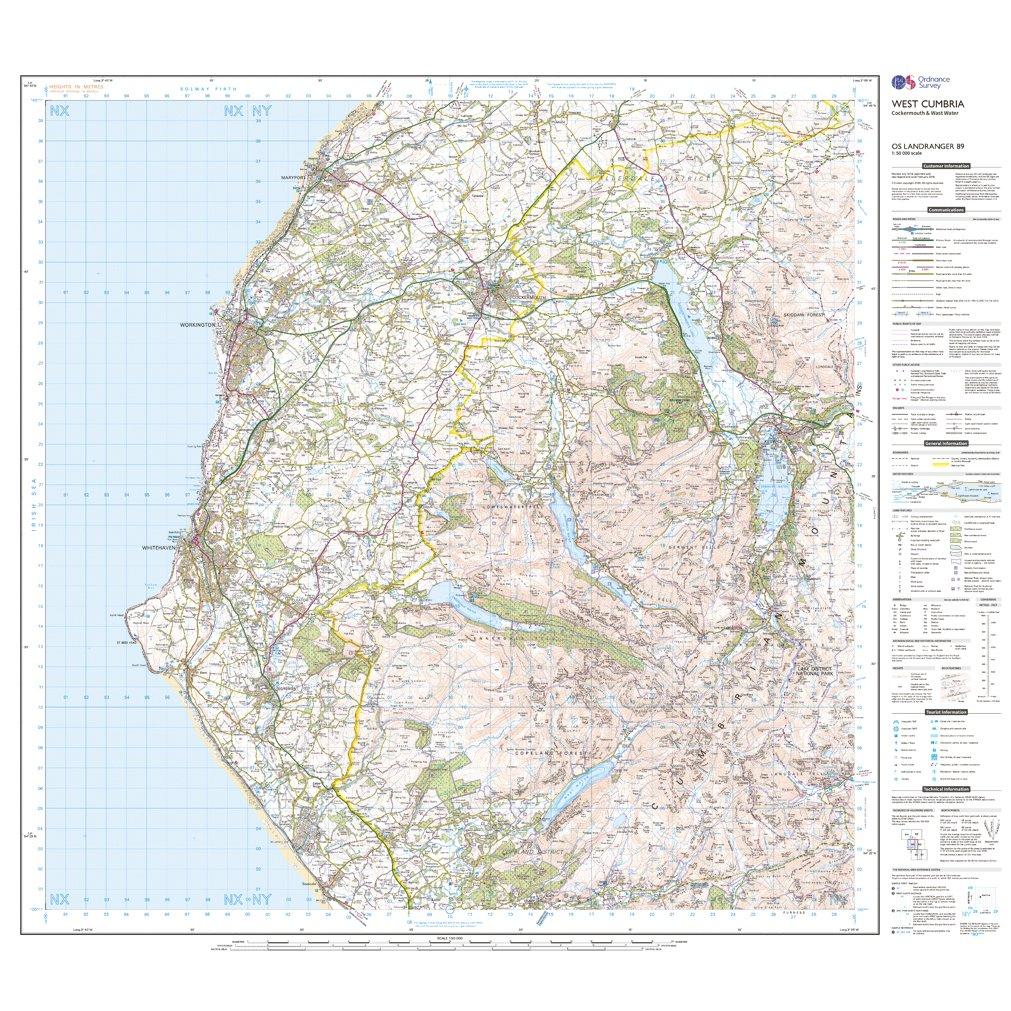 Landranger 89 West Cumbria, Cockermouth & Wast Water Map With Digital Version