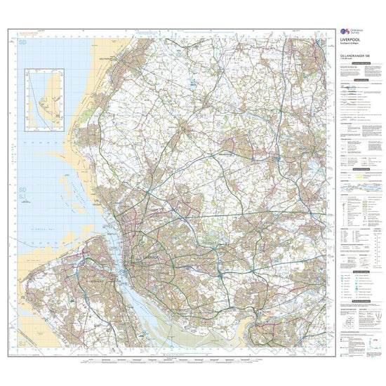 Landranger 108 Liverpool, Southport & Wigan Map With Digital Version