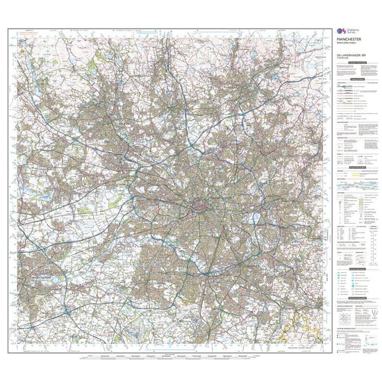 Landranger 109 Manchester, Bolton & Warrington Map With Digital Version