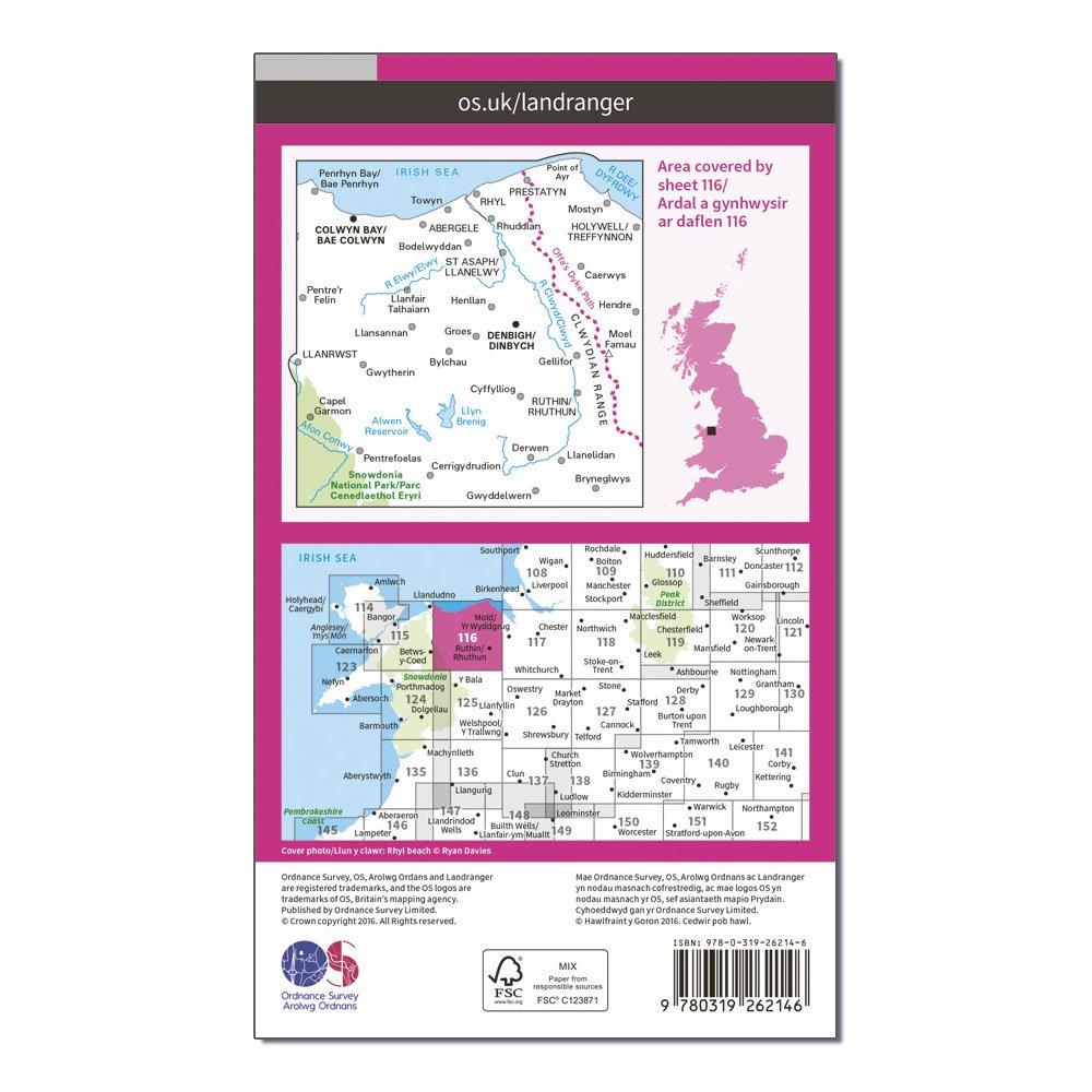 Landranger 116 Denbigh & Colwyn Bay Map With Digital Version