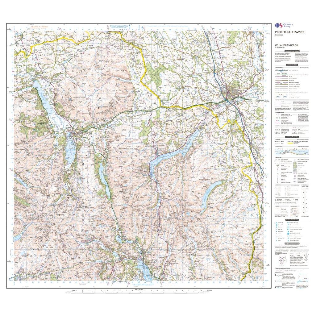 Landranger Active 90 Penrith, Keswick & Ambleside Map With Digital Version