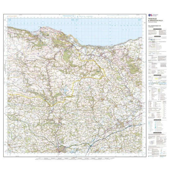 Landranger 181 Minehead & Brendon Hills, Dulverton & Tiverton Map With Digital Version