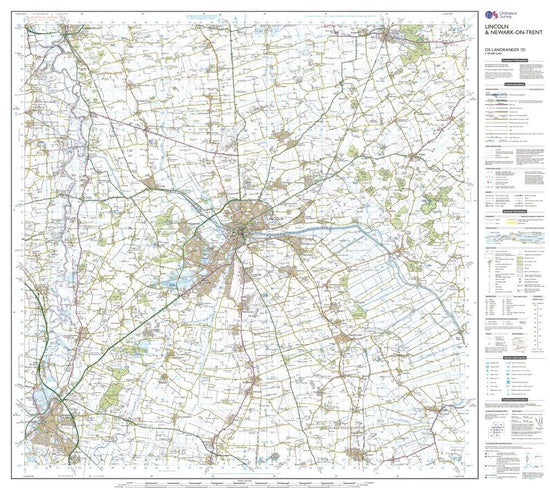 Landranger 121 Lincoln & Newark-on-Trent Map With Digital Version