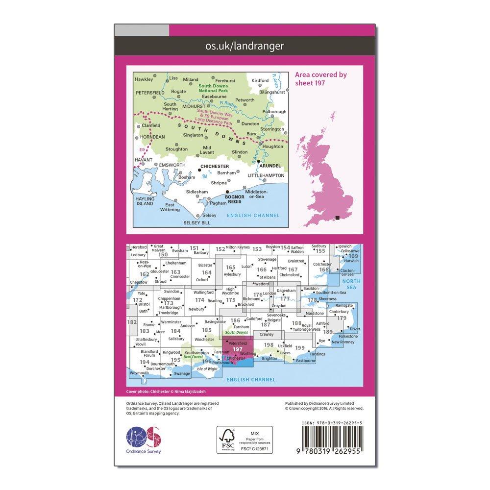 Landranger 197 Chichester & The South Downs Map With Digital Version