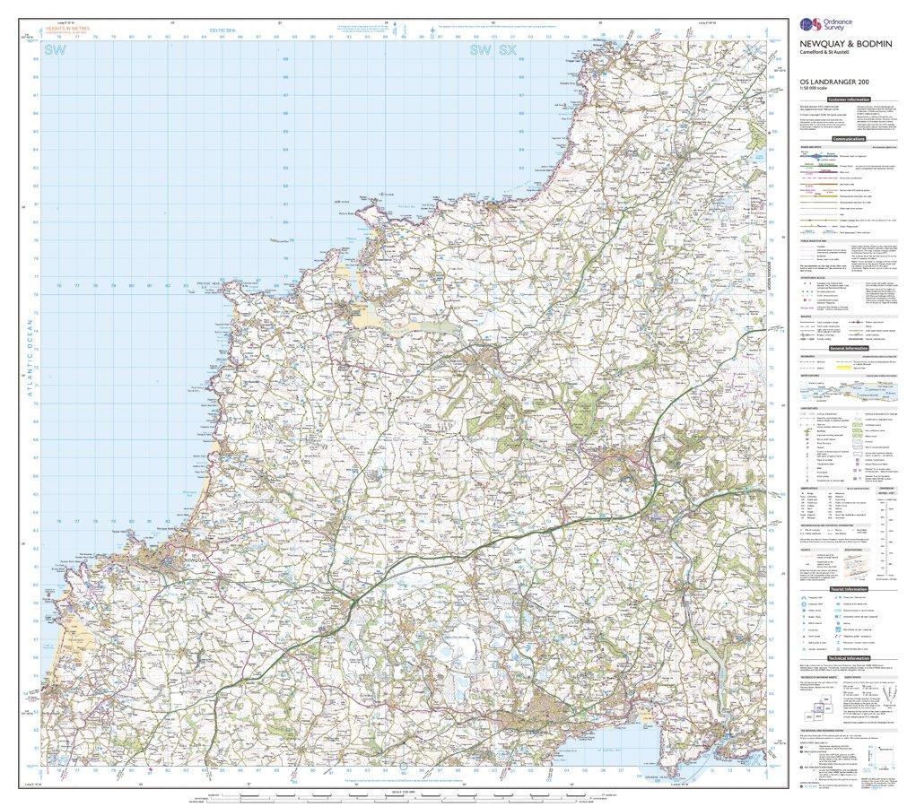 Landranger 200 Newquay & Bodmin, Camelford & St Austell Map With Digital Version