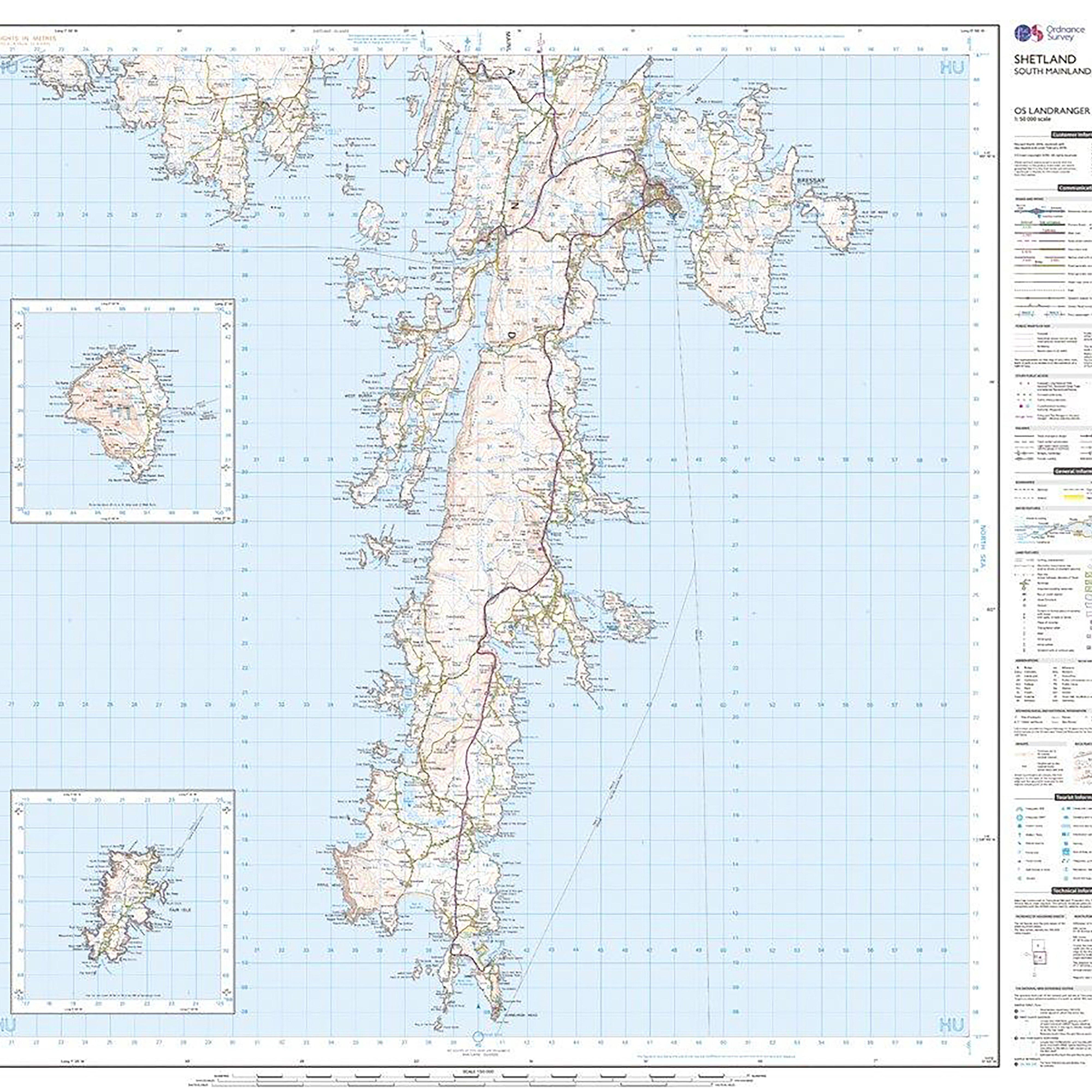 Landranger Active 4 Shetland South Mainland Map With Digital Version
