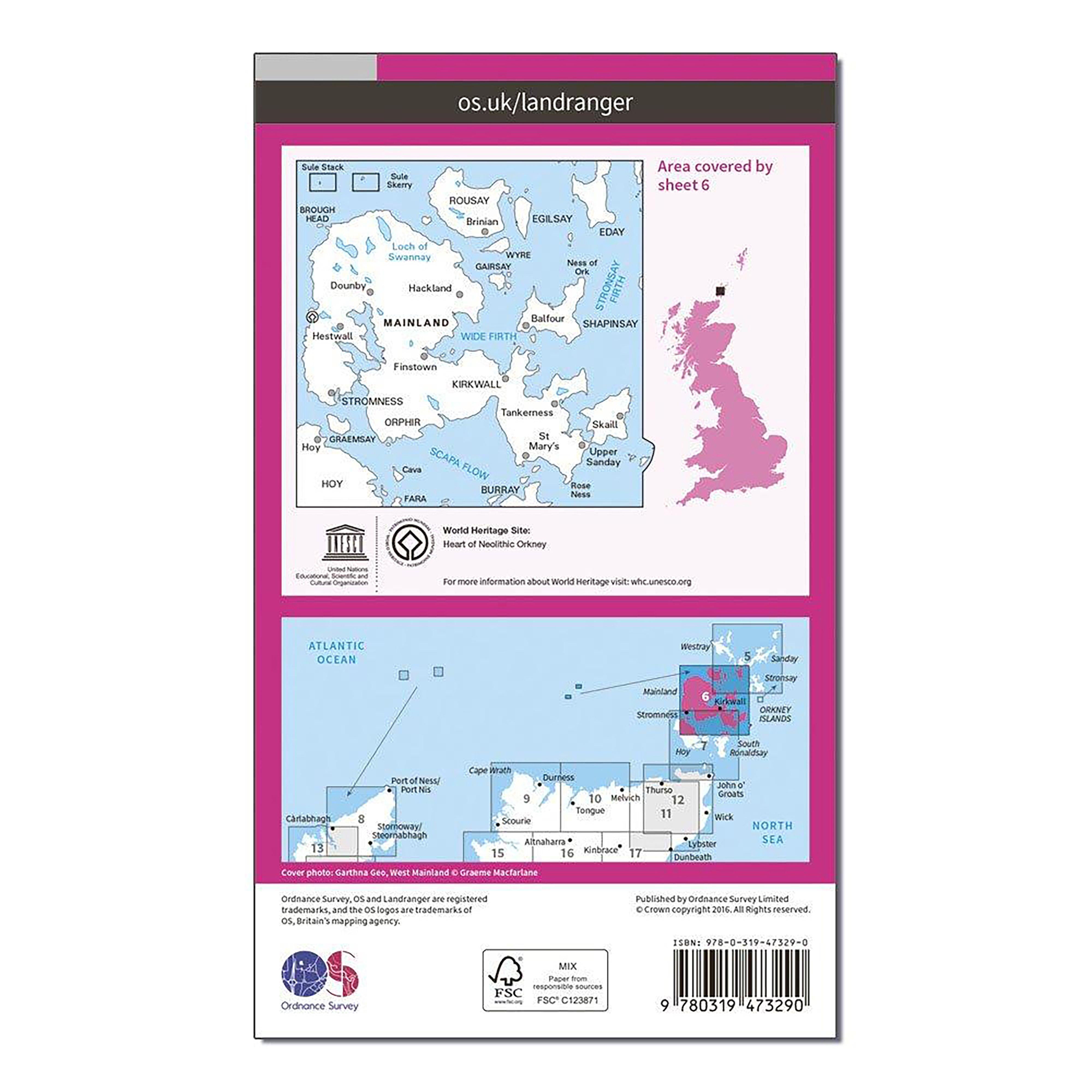 Landranger Active 6 Orkney Mainland Map With Digital Version