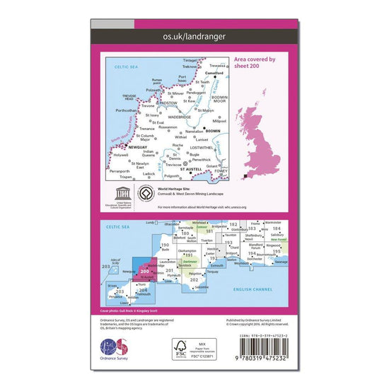 Landranger Active 200 Newquay, Bodmin, Camelford & St Austell Map With Digital Version