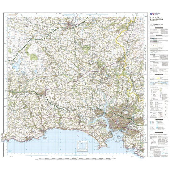 Landranger Active 201 Plymouth, Launceston, Tavistock & looe Map With Digital Version