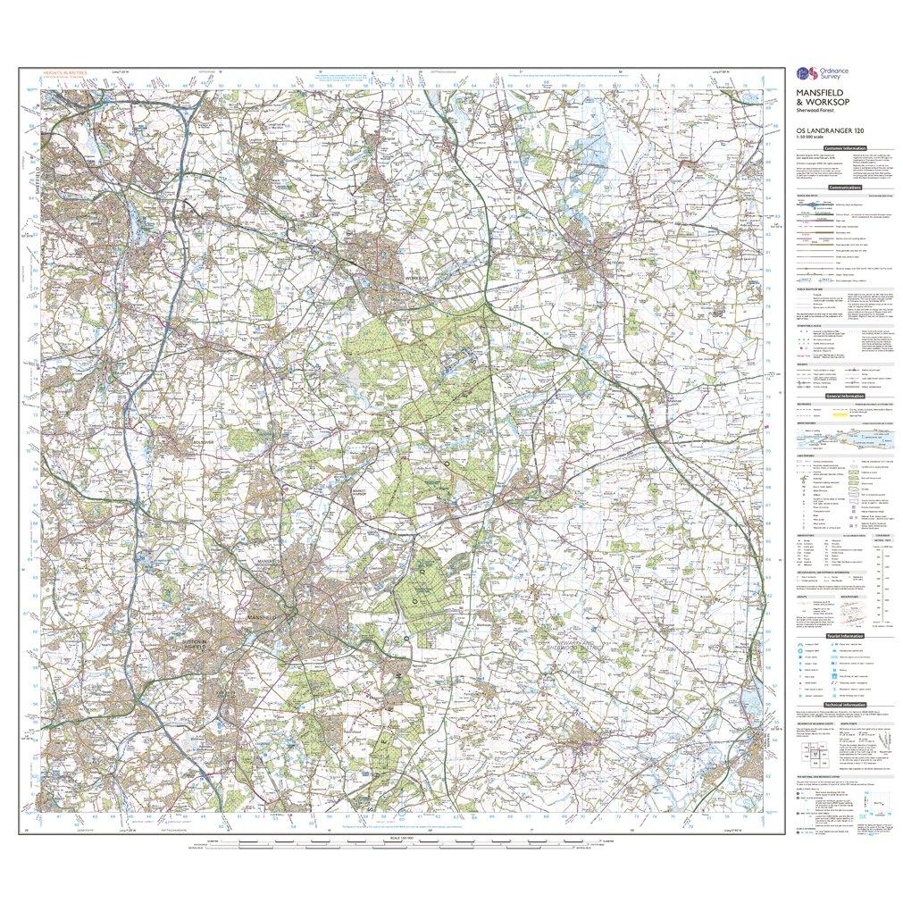 Landranger Active 120 Mansfield & Worksop, Sherwood Forest Map With Digital Version