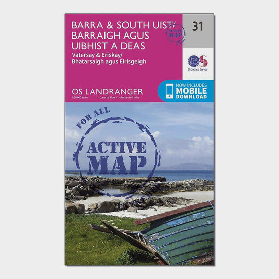Landranger Active 31 Barra & South Uist, Vatersay & Eriskay Map With Digital Version