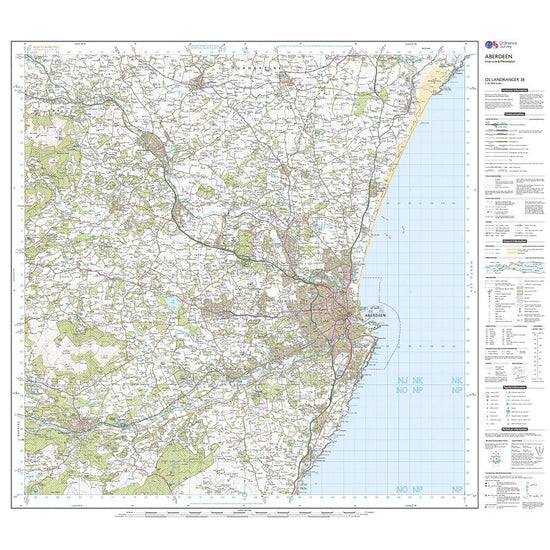 Landranger Active 38 Aberdeen, Inverurie & Pitmedden Map With Digital Version