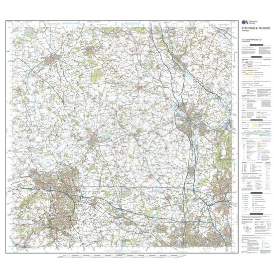 Landranger Active 127 Stafford & Telford, Ironbridge Map With Digital Version