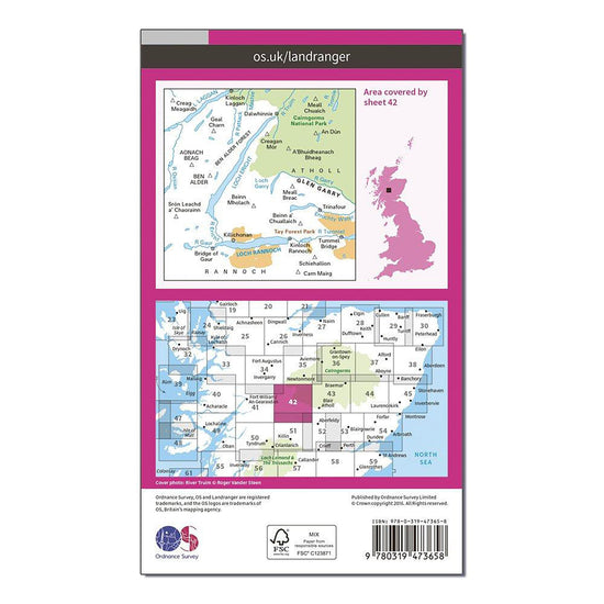 Landranger Active 42 Glen Garry & Loch Rannoch Map With Digital Version