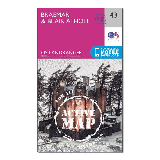 Landranger Active 43 Braemar & Blair Atholl Map With Digital Version