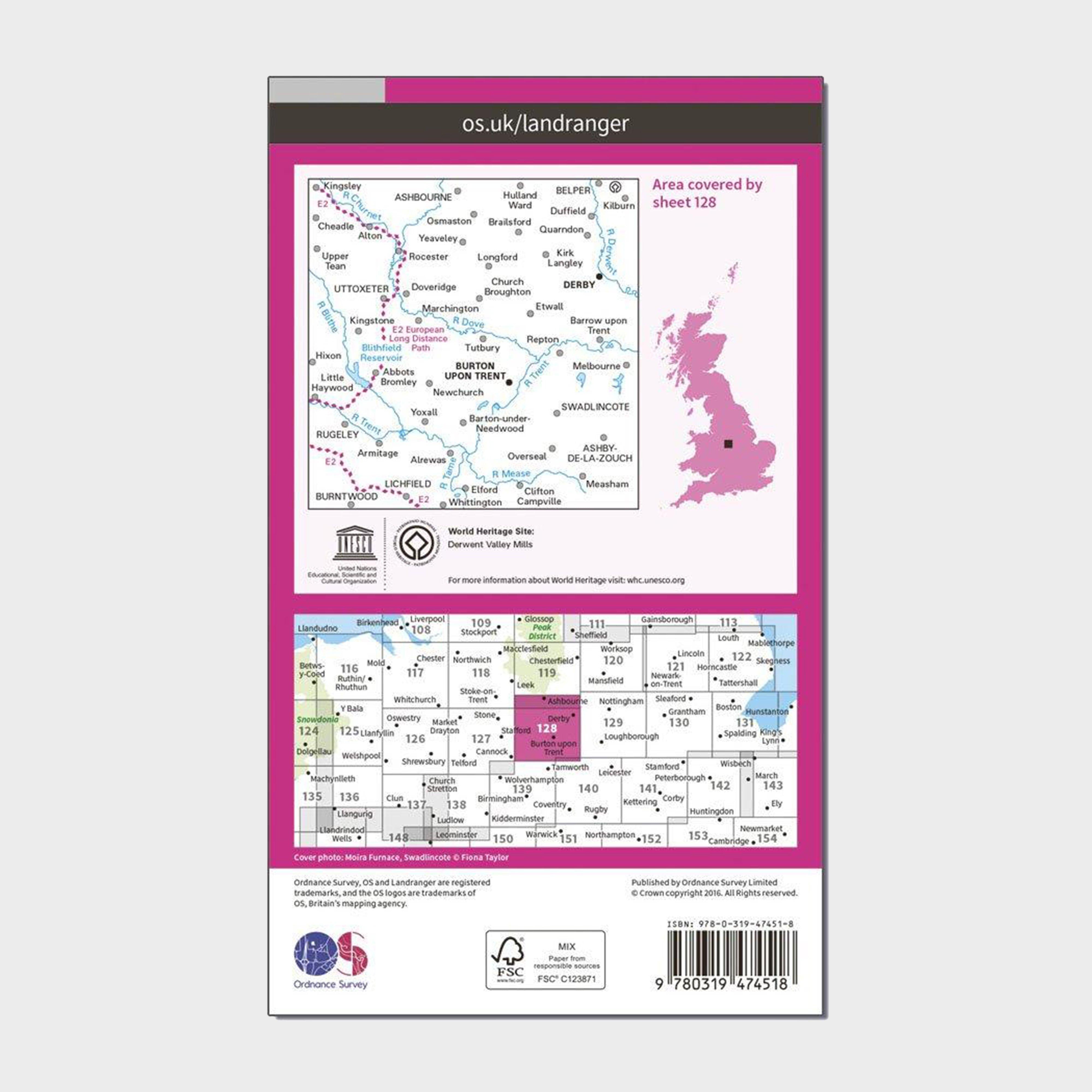 Landranger Active 128 Derby & Burton upon Trent Map With Digital Version