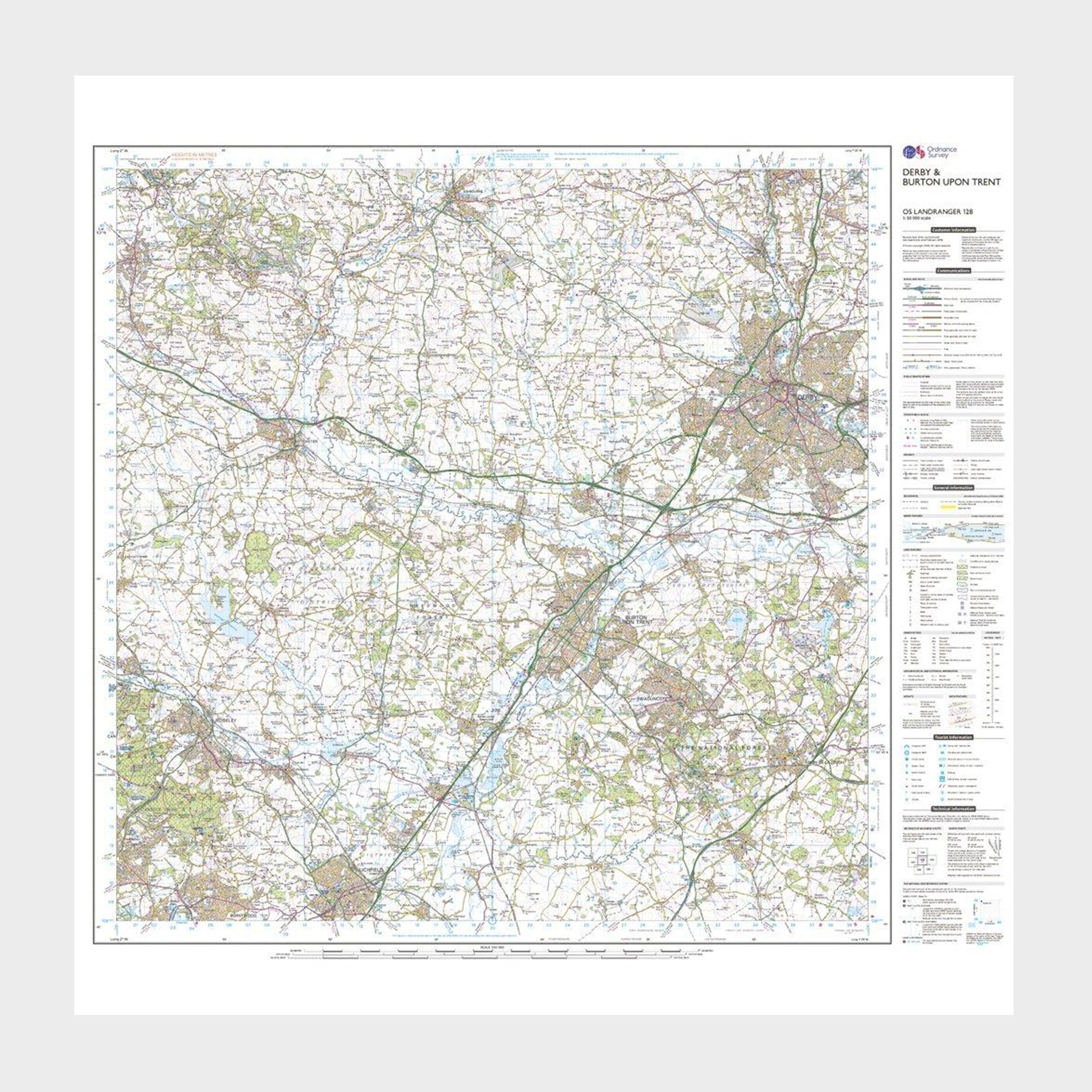 Landranger Active 128 Derby & Burton upon Trent Map With Digital Version