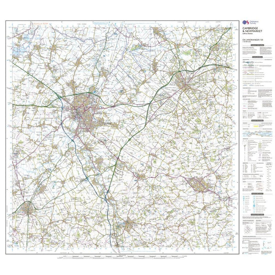 Landranger 154 Cambridge & Newmarket, Saffron Walden Map With Digital Version