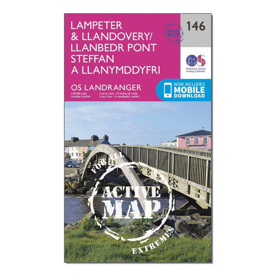 Landranger Active 146 Lampeter & Llandovery Map With Digital Version