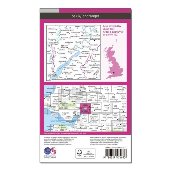 Landranger Active 162 Gloucester & Forest of Dean Map With Digital Version