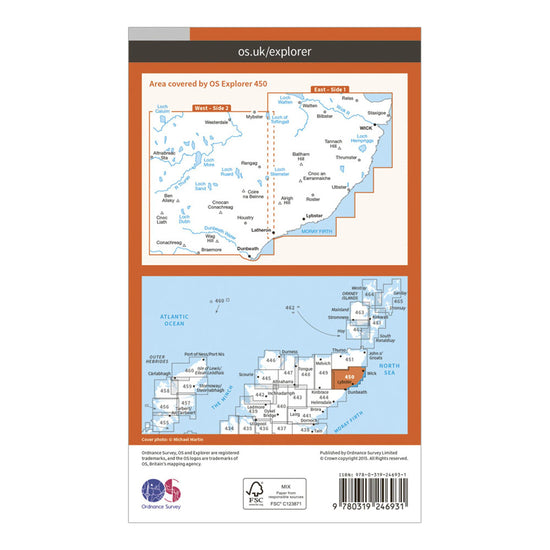 Explorer 450 Wick & The Flow Country Map With Digital Version