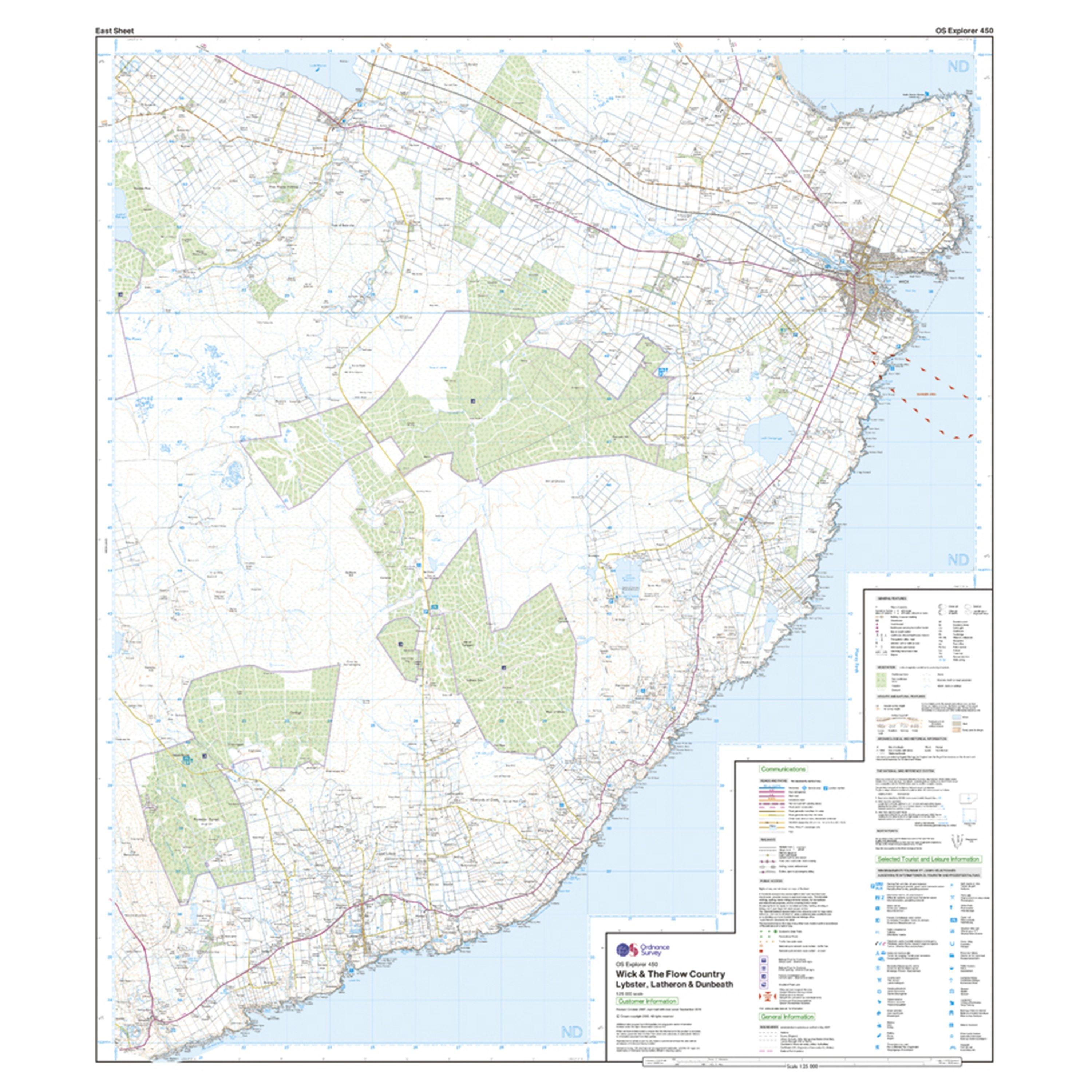 Explorer 450 Wick & The Flow Country Map With Digital Version