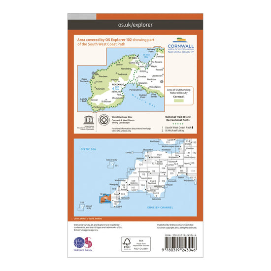 Explorer 102 Land’s End Map With Digital Version