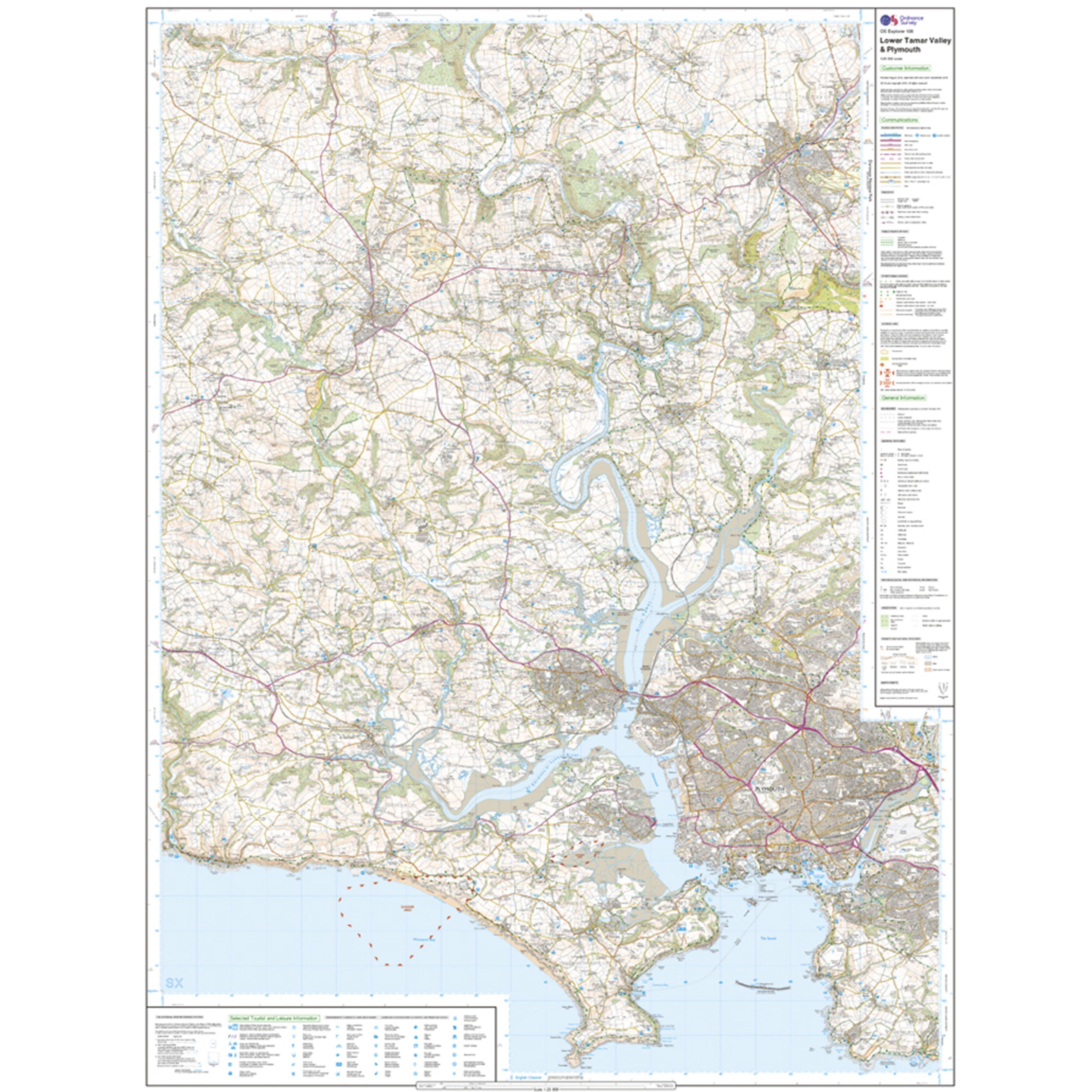 Explorer Active 108 Lower Tamar Valley & Plymouth Map With Digital Version