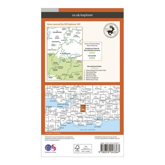 Explorer 143 Warminster & Trowbridge Map With Digital Version