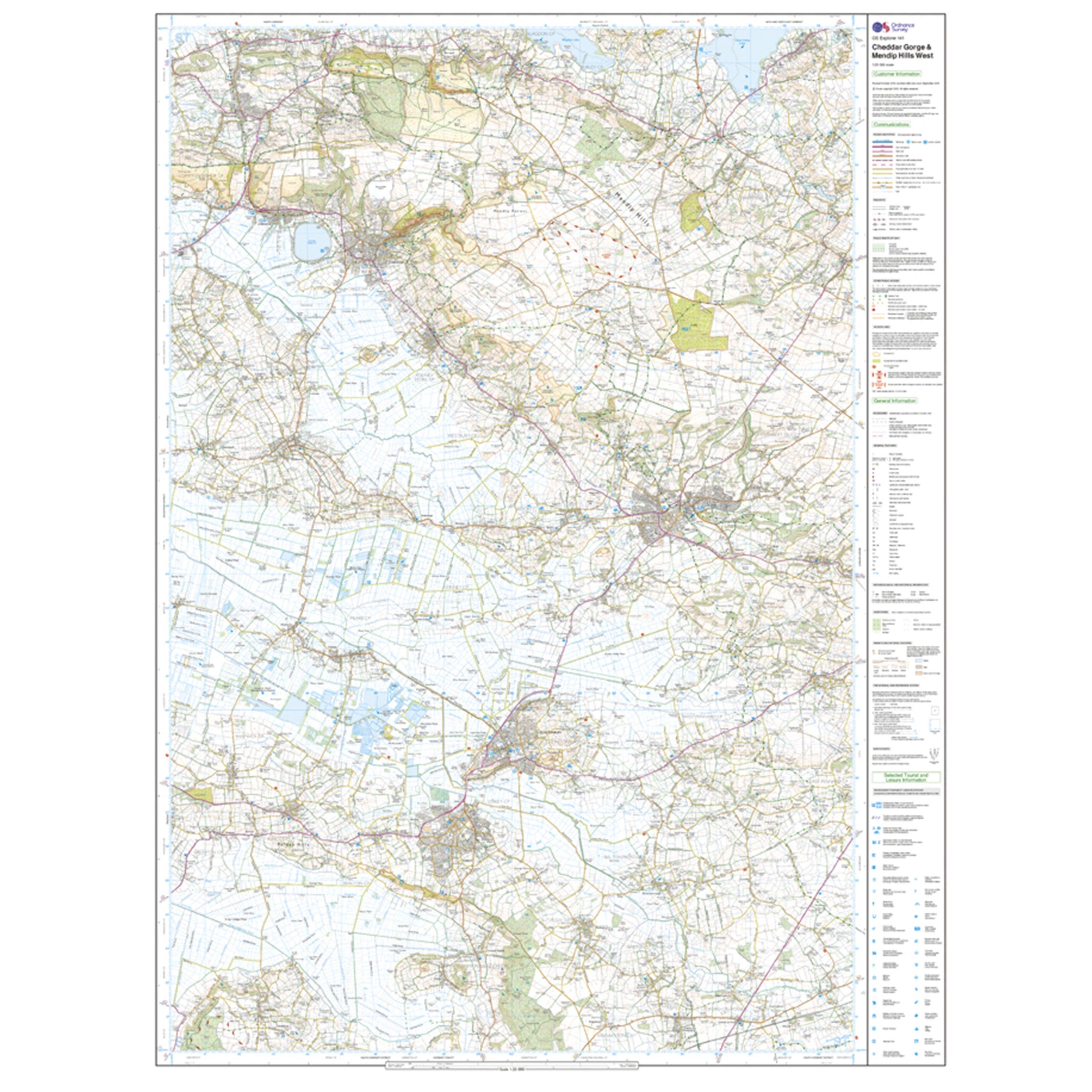 Explorer Active 141 Cheddar Gorge & Mendip Hills West Map With Digital Version