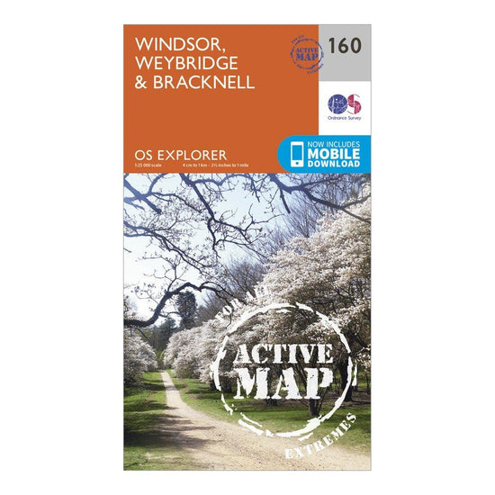 Explorer Active 160 Windsor, Weybridge & Bracknell Map With Digital Version