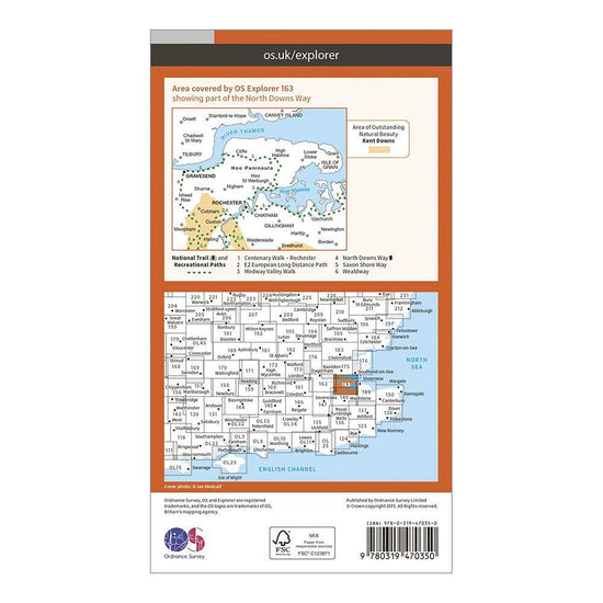 Explorer Active 163 Gravesend & Rochester Map With Digital Version