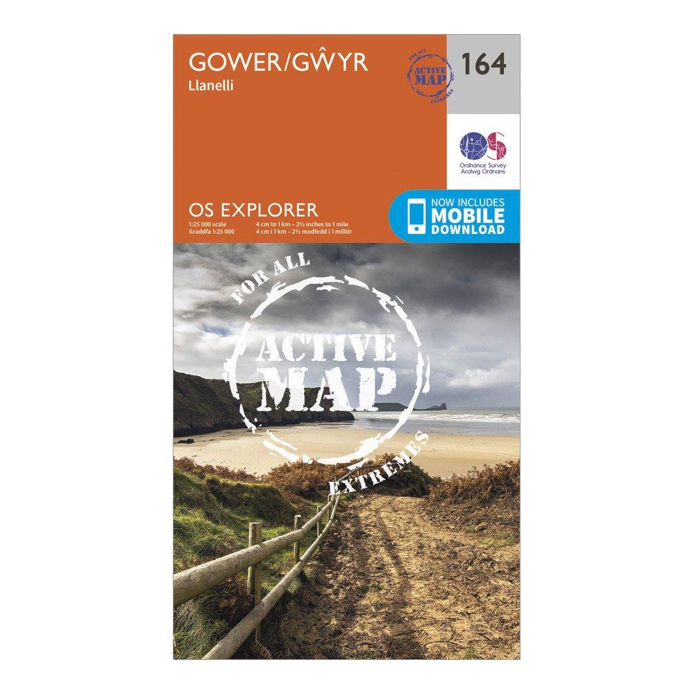 Explorer Active 164 Gower & Llanelli Map With Digital Version