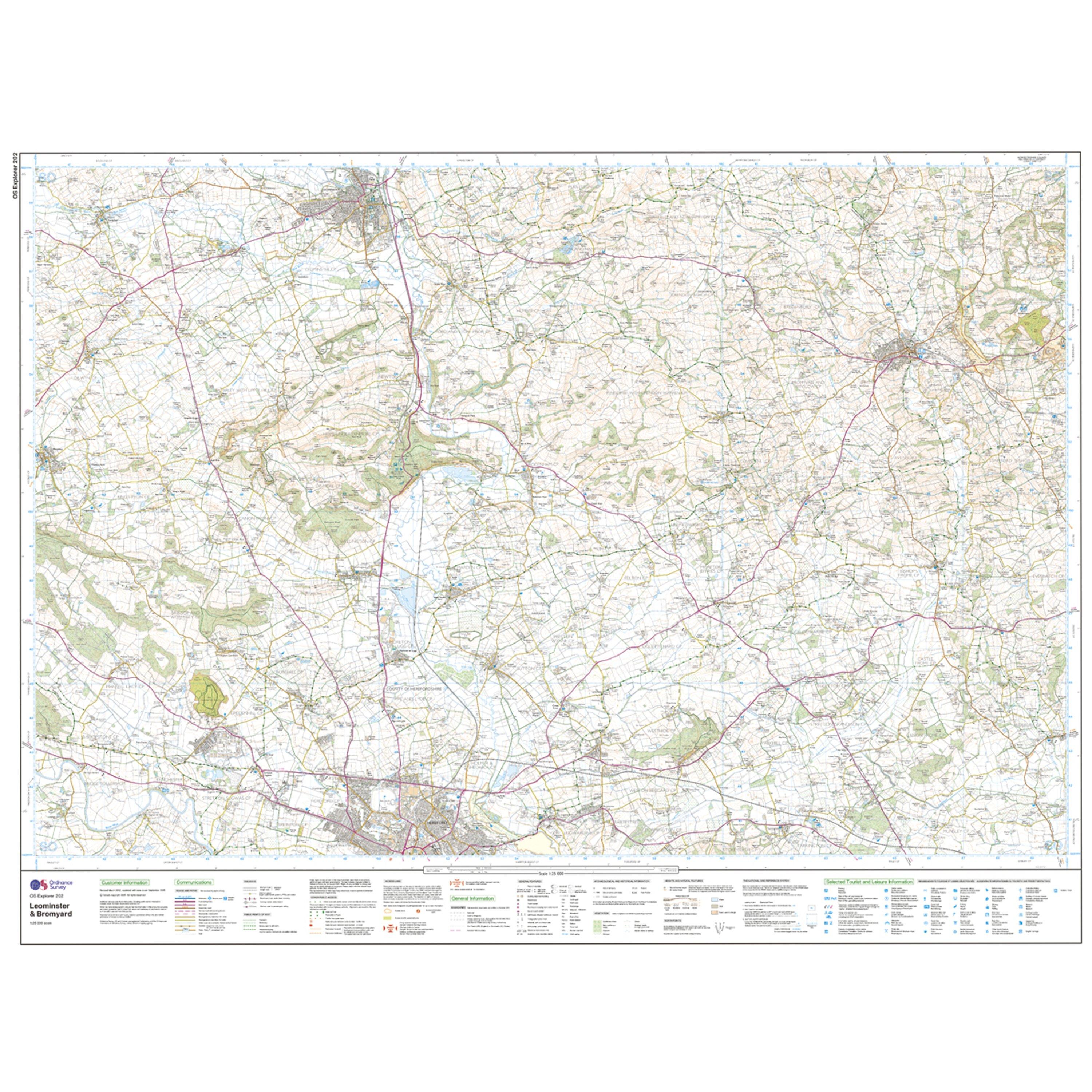 Explorer 202 Leominster & Bromyard Map With Digital Version