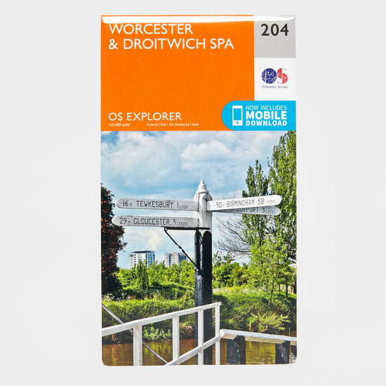Explorer 204 Worcester & Droitwich Spa Map With Digital Version