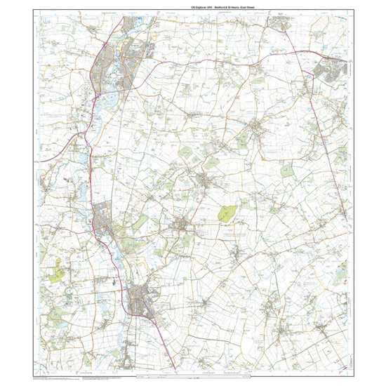 Explorer 208 Bedford, St Neots, Sandy & Biggleswade Map With Digital Version