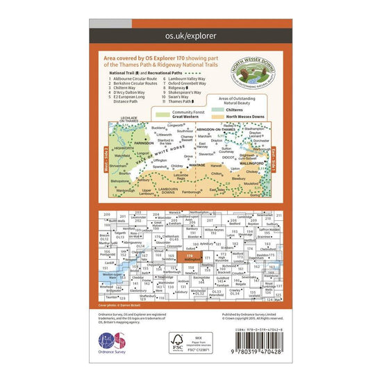 Explorer Active 170 Abingdon, Wantage & Vale of White Horse Map With Digital Version